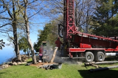 Drilling a well at a home on Lake Champlain